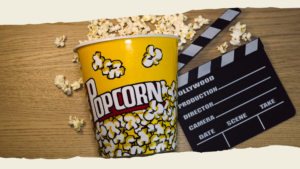 Un pot de pop corn et un clap de cinema